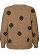 Strickbluse mit gepunktetem Muster, Braun, Packshot image number 1