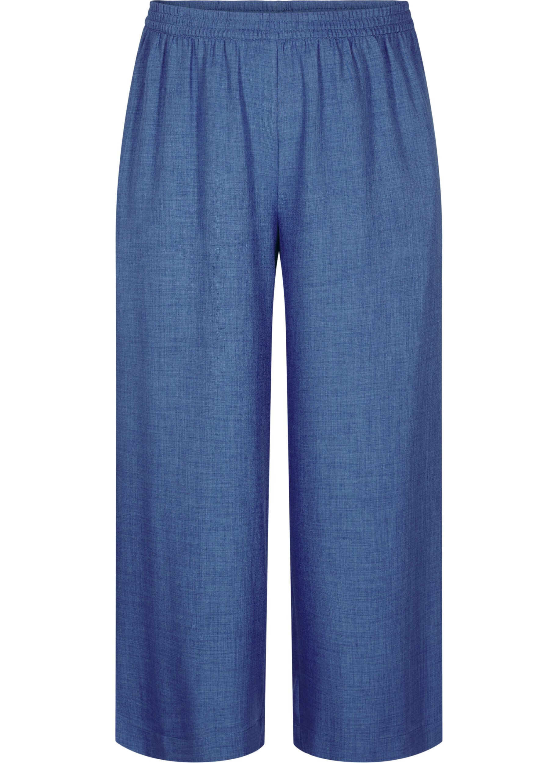 ZizziLockere Hose mit elastischem Bund und Taschen, Blau, Packshot image number 0