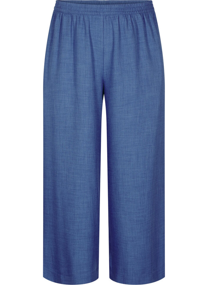 Lockere Hose mit elastischem Bund und Taschen, Blau, Packshot image number 0