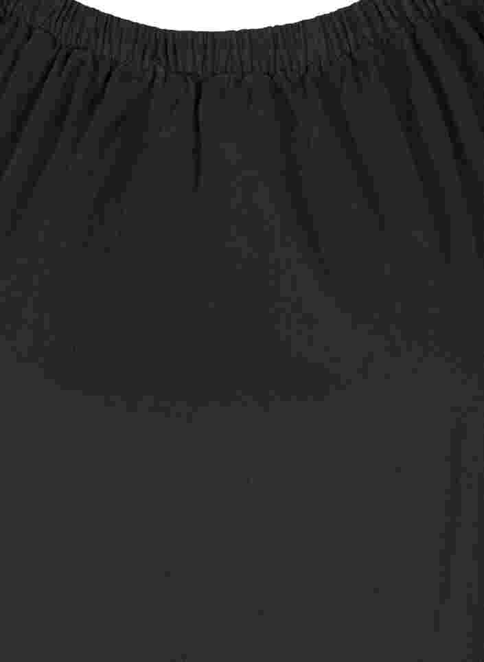 Baumwollkleid mit Spitze und kurzen Ärmeln, Black, Packshot image number 2