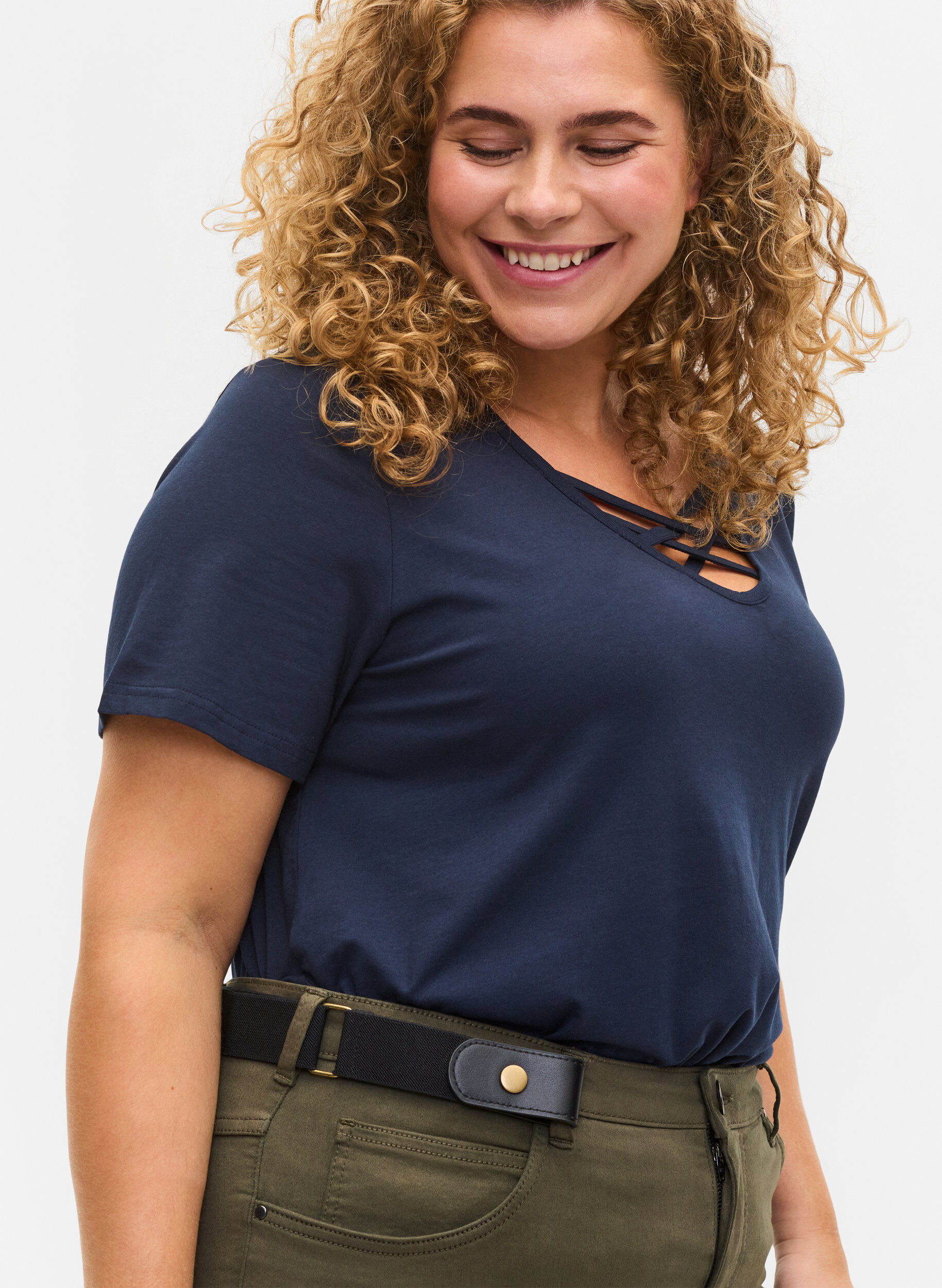 Zizzi Elastischer G&uuml;rtel, Schwarz, Model image number 0