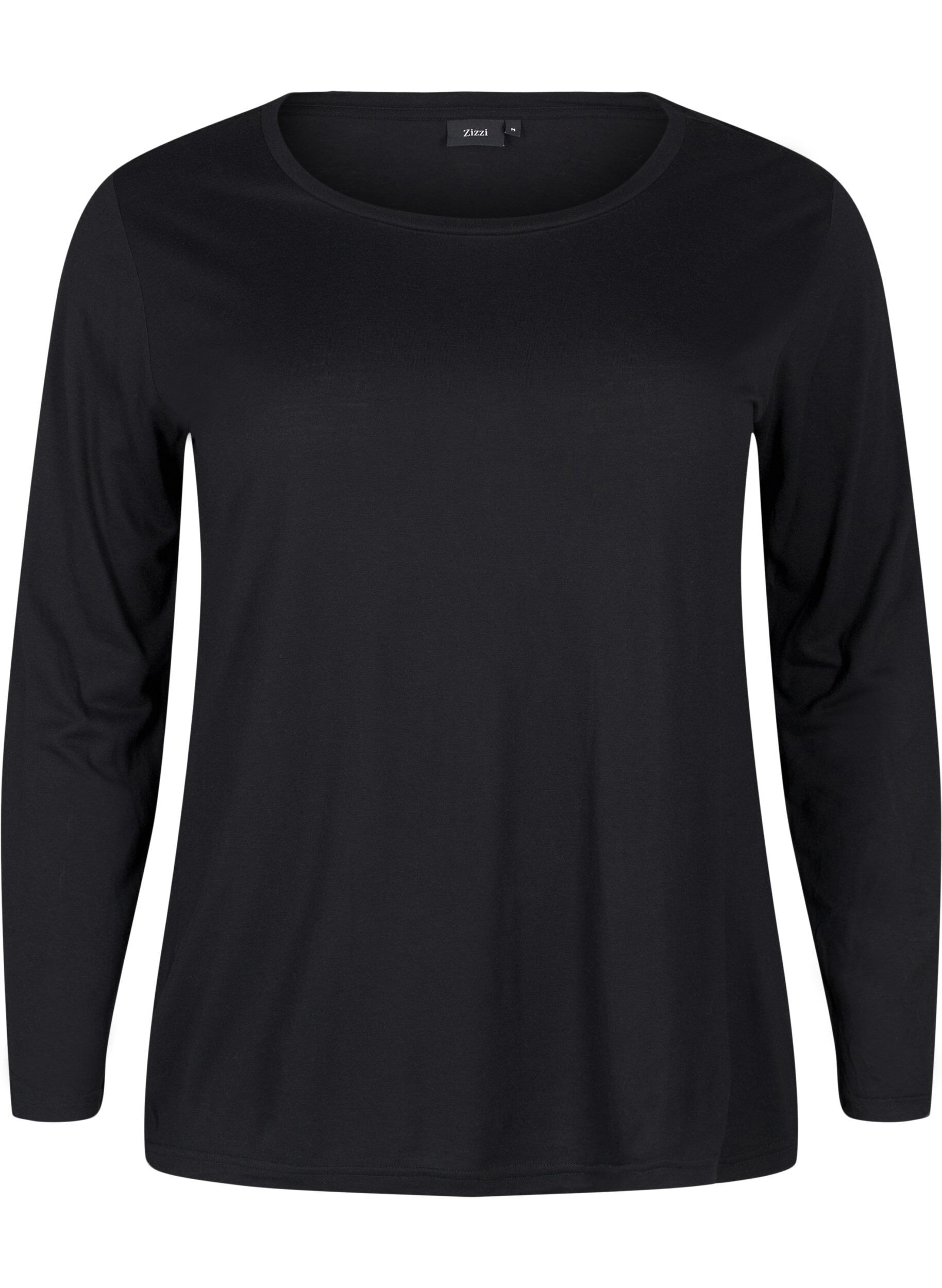 ZizziLang&auml;rmelige Bluse aus Wolle und Viskose, Schwarz, Packshot image number 0