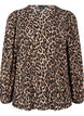 Bluse mit langen &Auml;rmeln und Leopardenmuster, Braun, Packshot image number 0