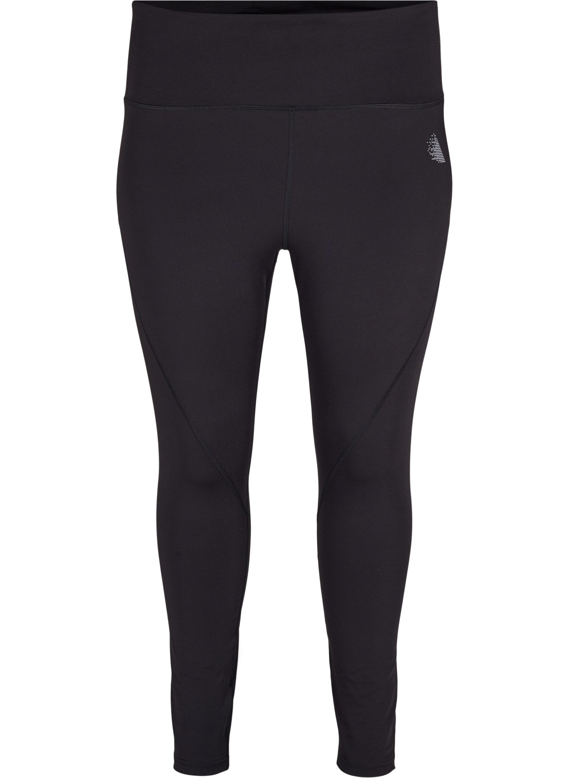 Zizzi CORE, V-SHAPE DEFINE TIGHTS - Gek&uuml;rzte Trainingstights mit V-f&ouml;rmiger Naht, Black, Packshot image number 0