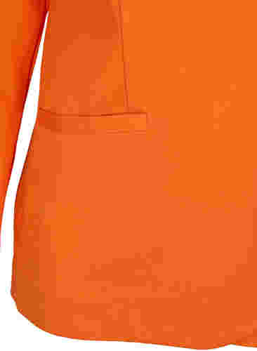 Schlichter Blazer mit Knopf und Dekorationstaschen, Mandarin Orange, Packshot image number 3