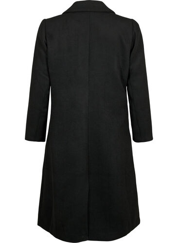 Mantel mit Knöpfen und Taschen, Black, Packshot image number 1