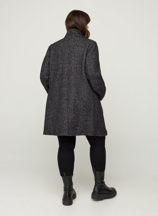 Jacke mit Wolle und Reißverschluss, Dark Grey Mel., Model image number 1