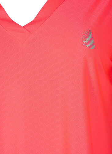 Trainings-T-Shirt mit V-Ausschnitt und Muster, Fyring Coral ASS, Packshot image number 2