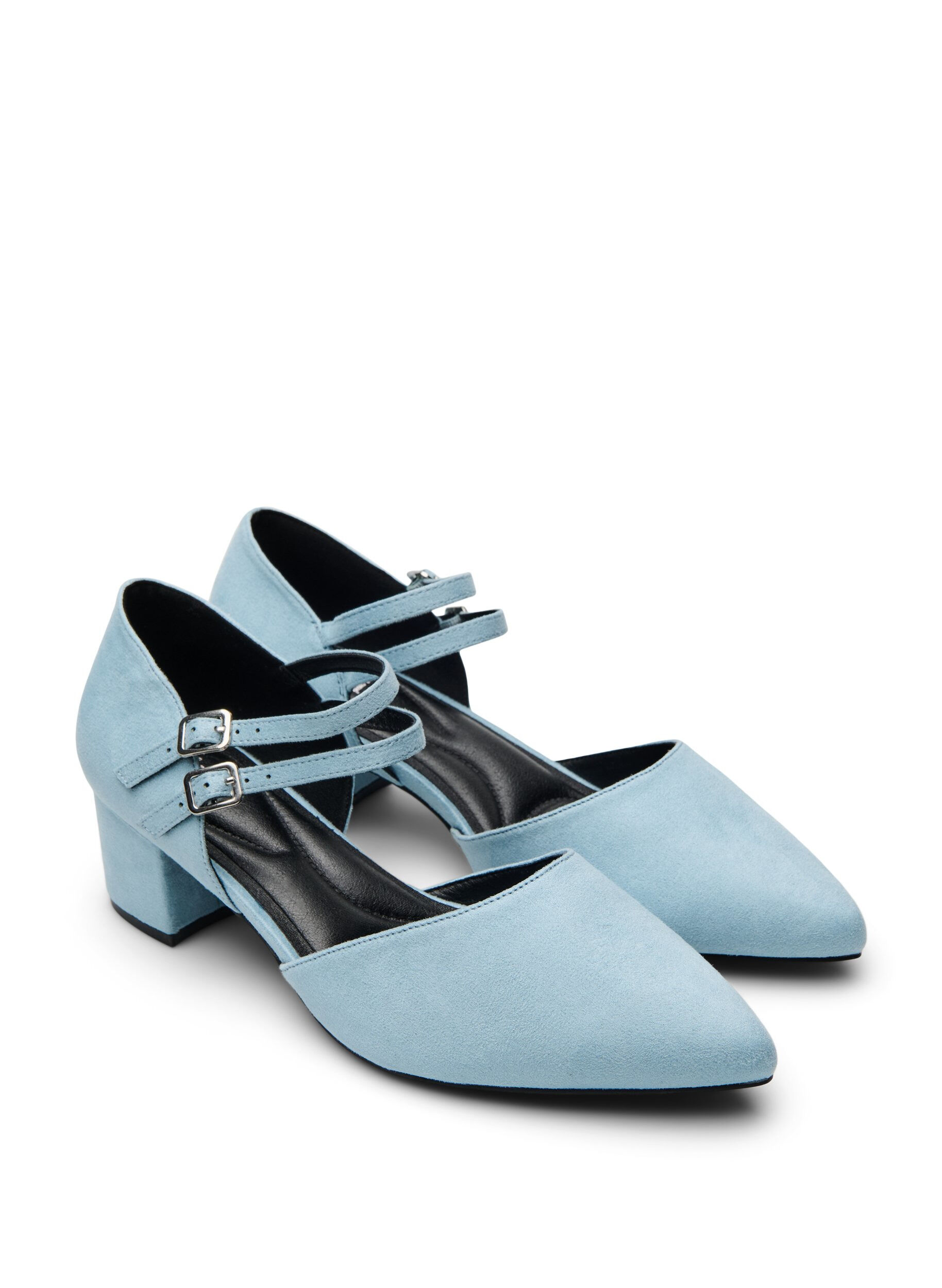 Zizzi Pumps mit doppelten Riemen, Blau, Packshot image number 1