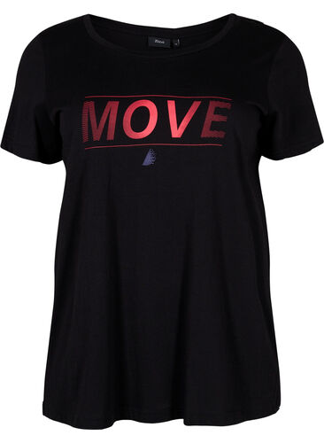 Trainings-T-Shirt mit Print, Black w. Stripe Move, Packshot image number 0