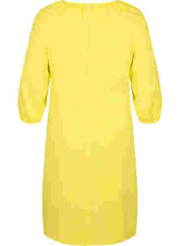 Viskosekleid mit V-Ausschnitt, Blazing Yellow, Packshot image number 1