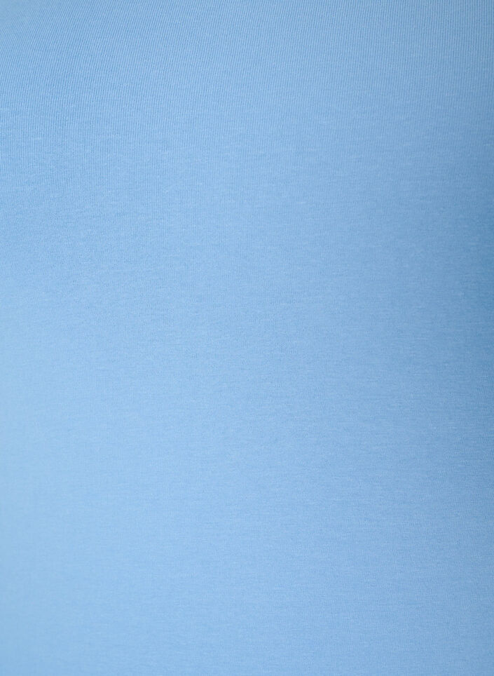 Einfarbiges Basic Top aus Baumwolle, Blau, Packshot image number 2