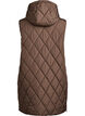 Mittellange Steppweste mit Kapuze, Braun, Packshot image number 1