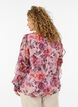 Gebl&uuml;mte Bluse mit V-Ausschnitt und R&uuml;schen&auml;rmeln, Rot, Model image number 2