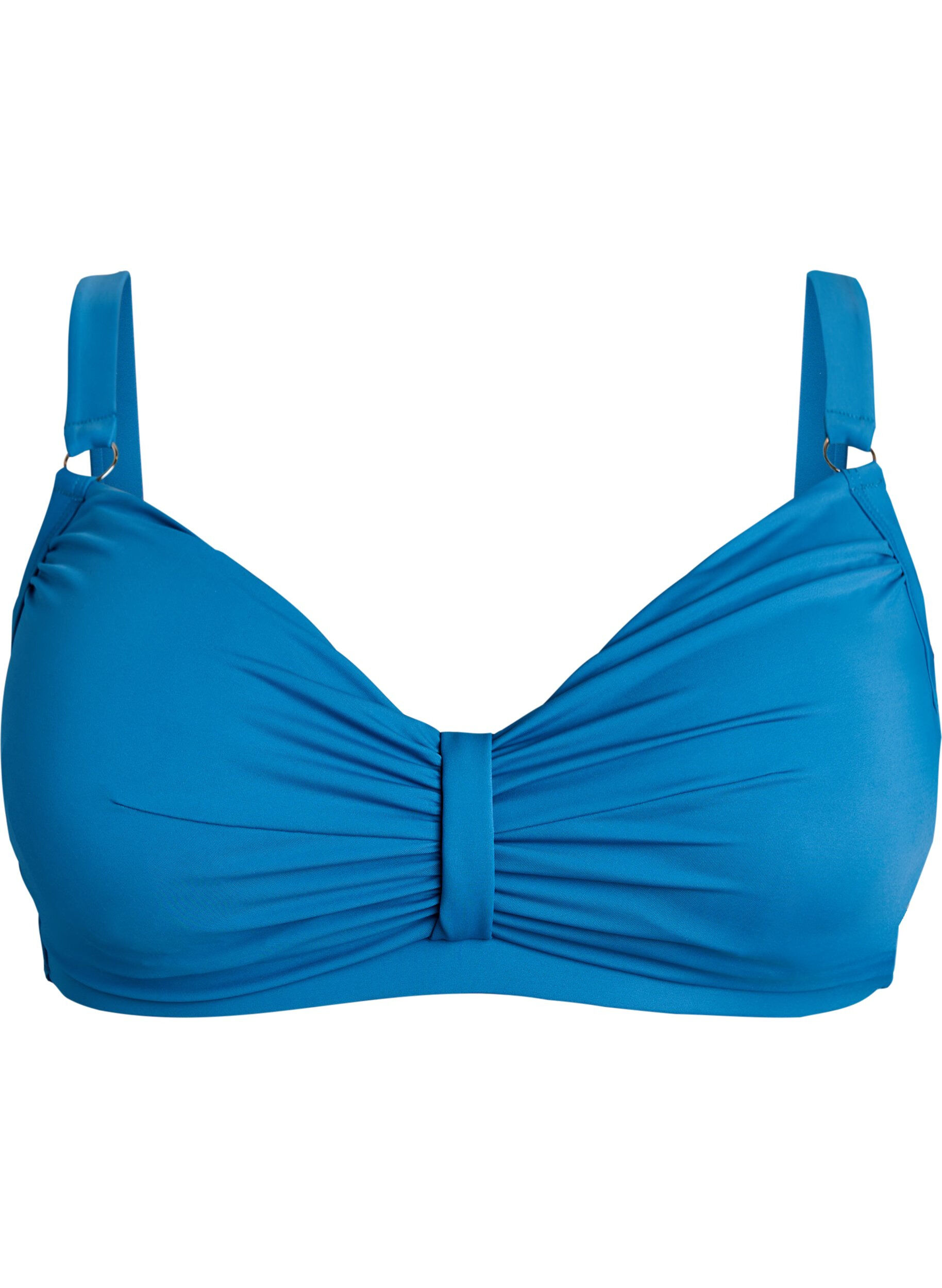 Zizzi Bikini-BH mit B&uuml;gel und Drapierung, Blau, Packshot image number 0