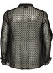Hemdbluse mit Spitzeneinsatz und Punktemuster, Schwarz, Packshot image number 1