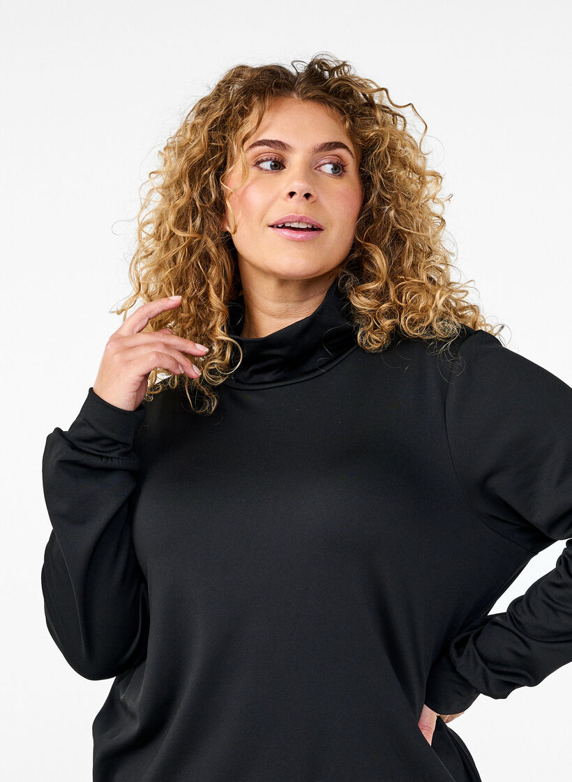 Trainingstop mit hohem Kragen, Black, Model image number 2