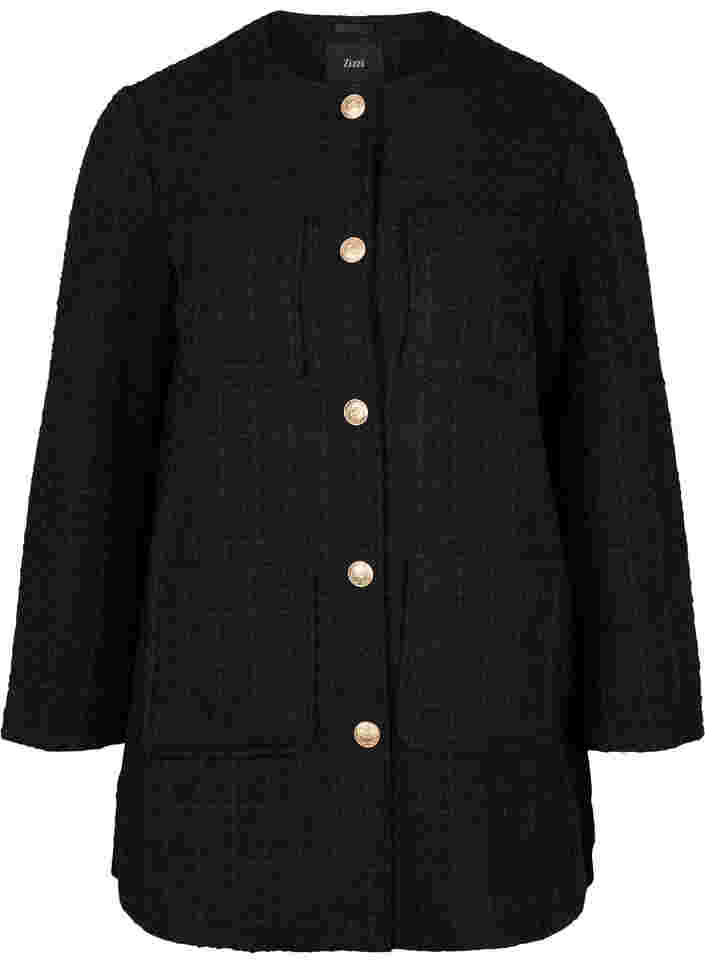 Boucle Jacke mit Taschen, Black, Packshot image number 0