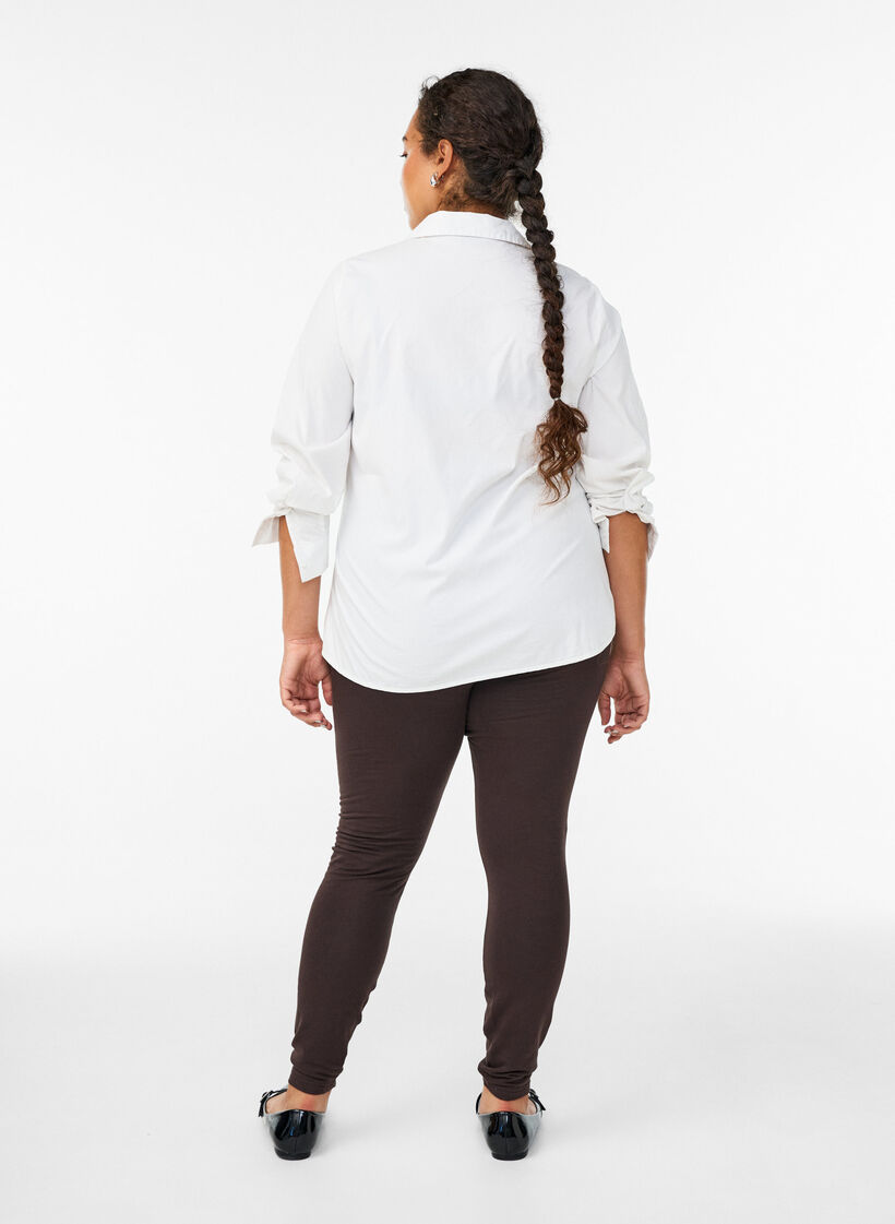 Gef&uuml;tterte Baumwollleggings, Braun, Model image number 2