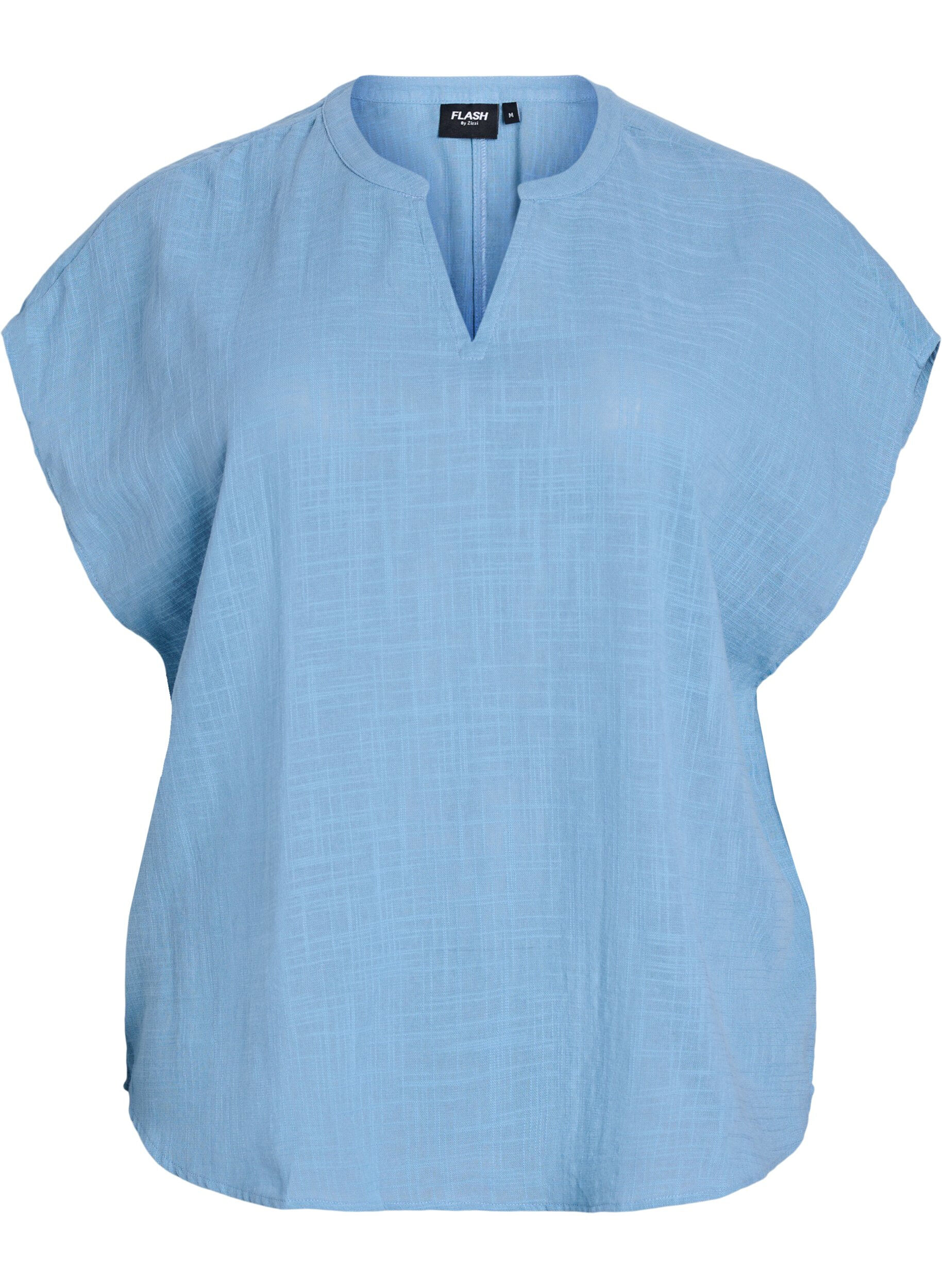 Zizzi Lockere Bluse mit angeschnittenen &Auml;rmeln, Blau, Packshot image number 0