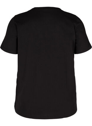 T-Shirt aus Baumwolle mit Aufdruck auf der Brust, Black GOLD IS THE, Packshot image number 1