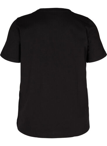T-Shirt aus Baumwolle mit Aufdruck auf der Brust, Black GOLD IS THE, Packshot image number 1