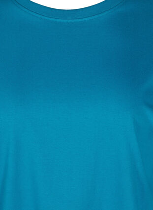 Kurzarm T-Shirt aus Baumwolle, Fjord Blue, Packshot image number 2