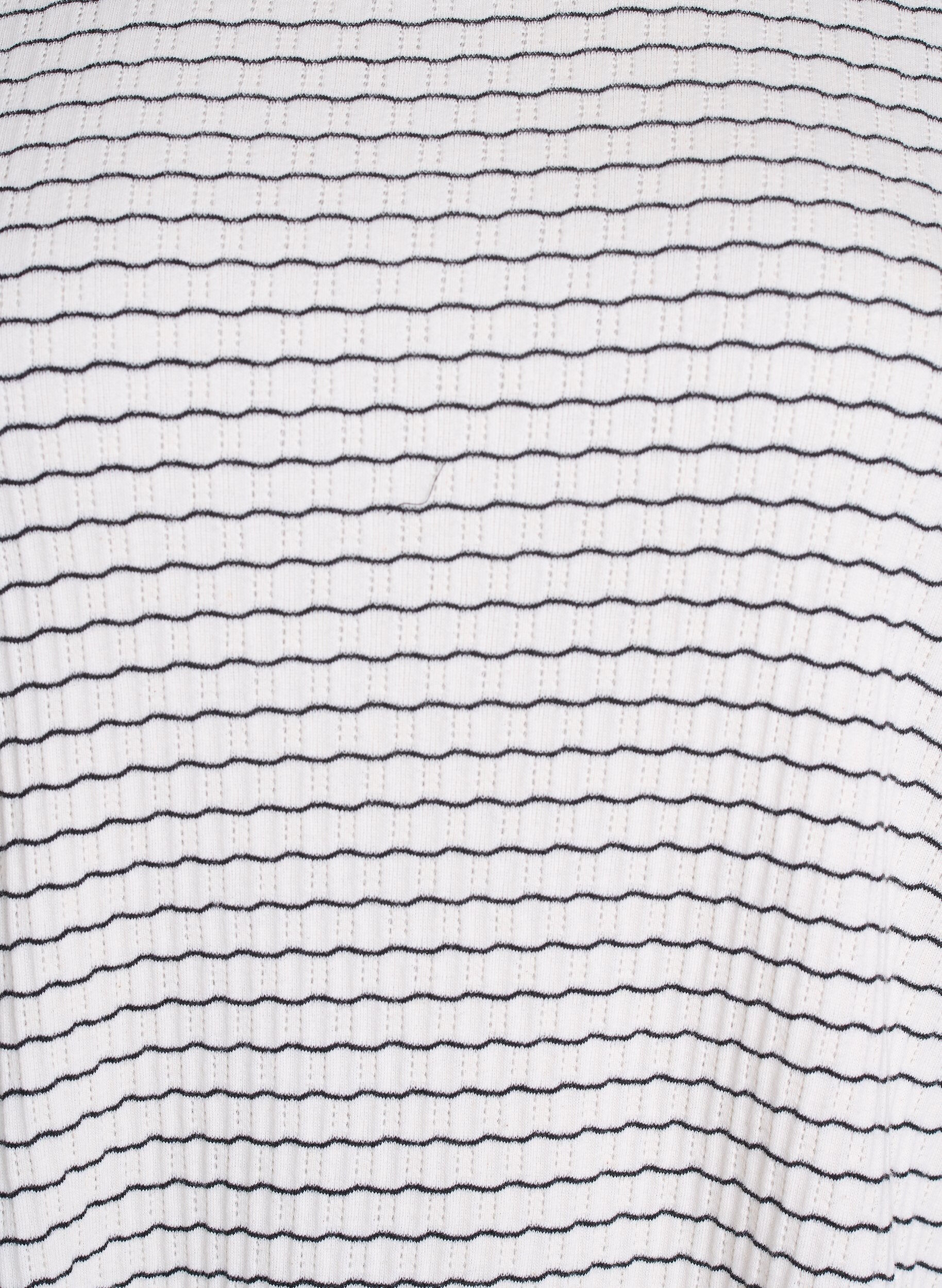 Zizzi Gestreifte Jerseybluse mit wellenf&ouml;rmigen S&auml;umen, Wei&szlig;, Packshot image number 2