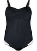 Badeanzug mit Polsterung und Kontrastdetails, Schwarz, Packshot image number 0