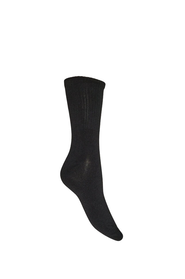 Gerippte Socke aus Baumwolle, Schwarz, Packshot image number 1