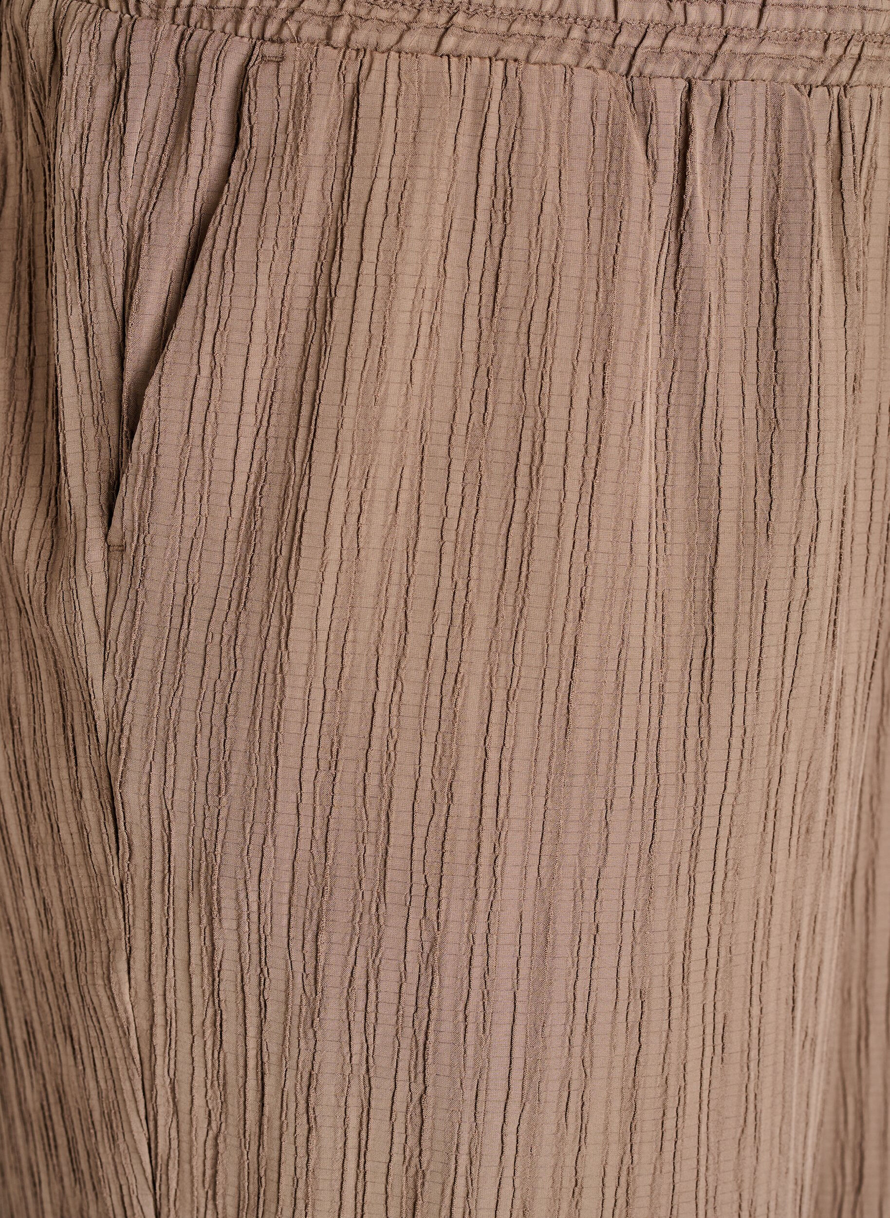 Zizzi FLASH - Hoch taillierte Hose mit weitem Bein, Braun, Packshot image number 2