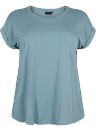 Kurzärmeliges T-Shirt aus einer Baumwollmischung, Smoke Blue, Packshot
