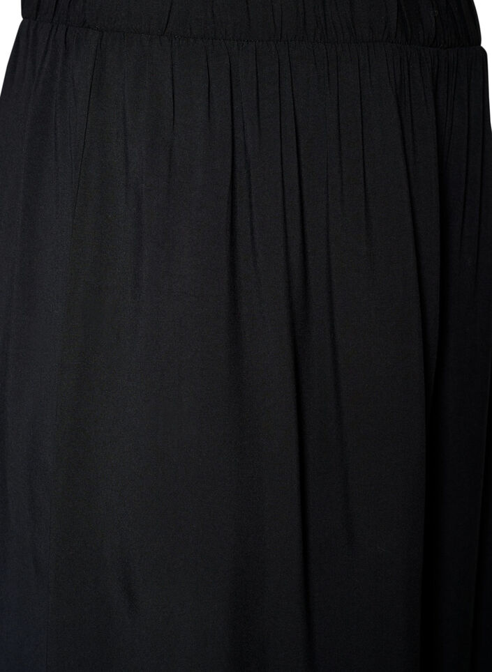 Culottes aus Viskose mit hoher Taille und weiten Beinen, Schwarz, Packshot image number 2