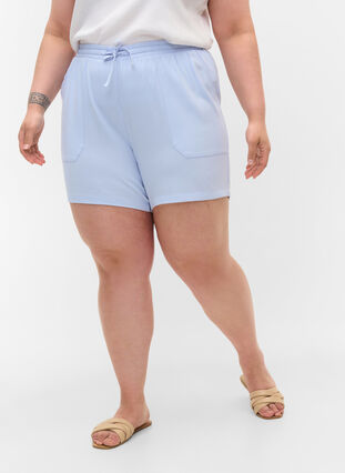 Lockere Shorts mit Taschen, Xenon Blue, Model image number 2