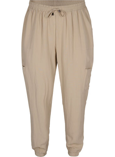 Lockere Hose aus Viskose mit großen Taschen, Oxford Tan, Packshot image number 0