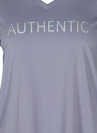 T-Shirt aus Baumwolle mit V-Ausschnitt, Silver Bullet, Packshot image number 2
