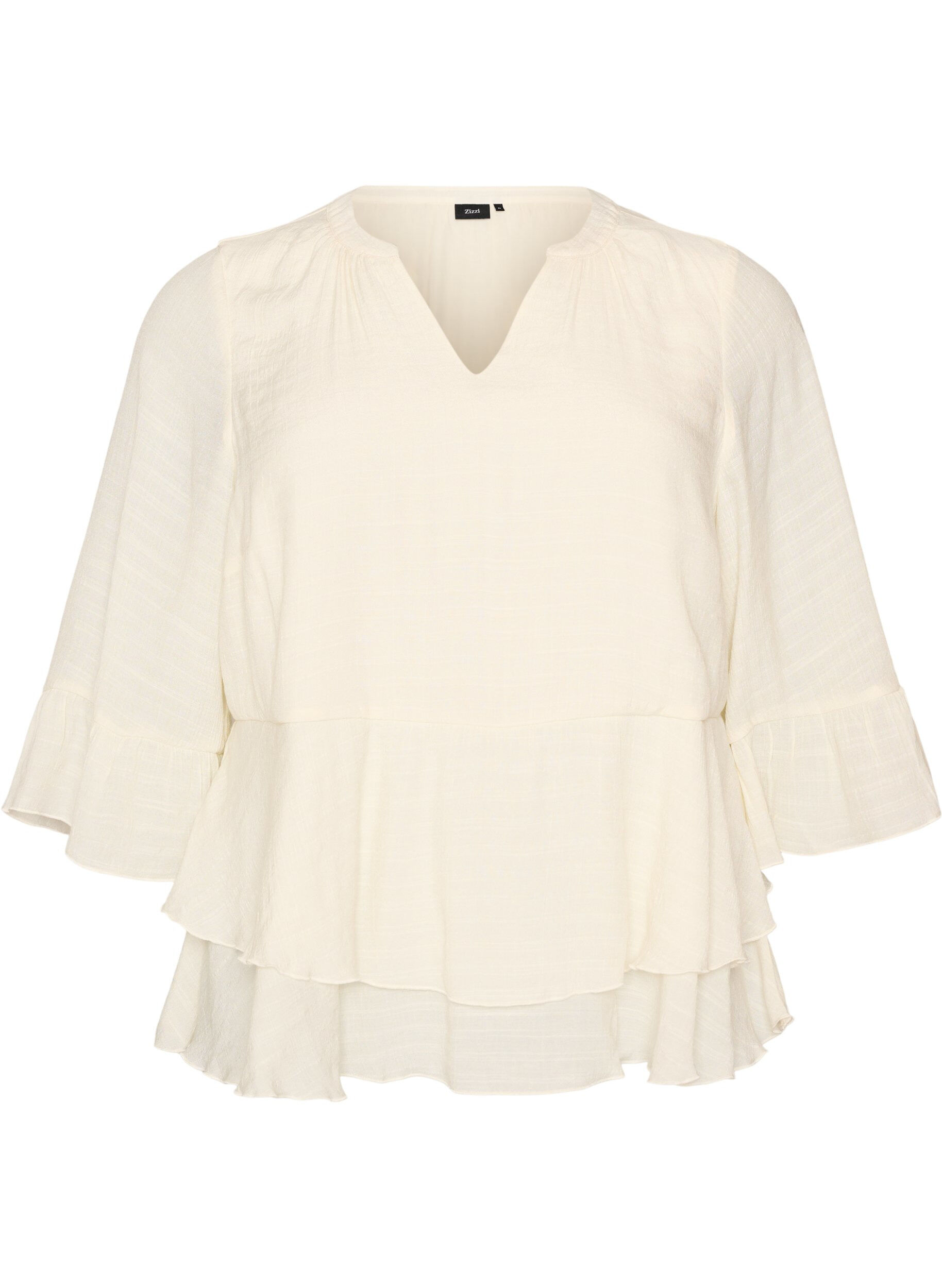 Bluse mit 3/4-&Auml;rmeln und R&uuml;schendetails