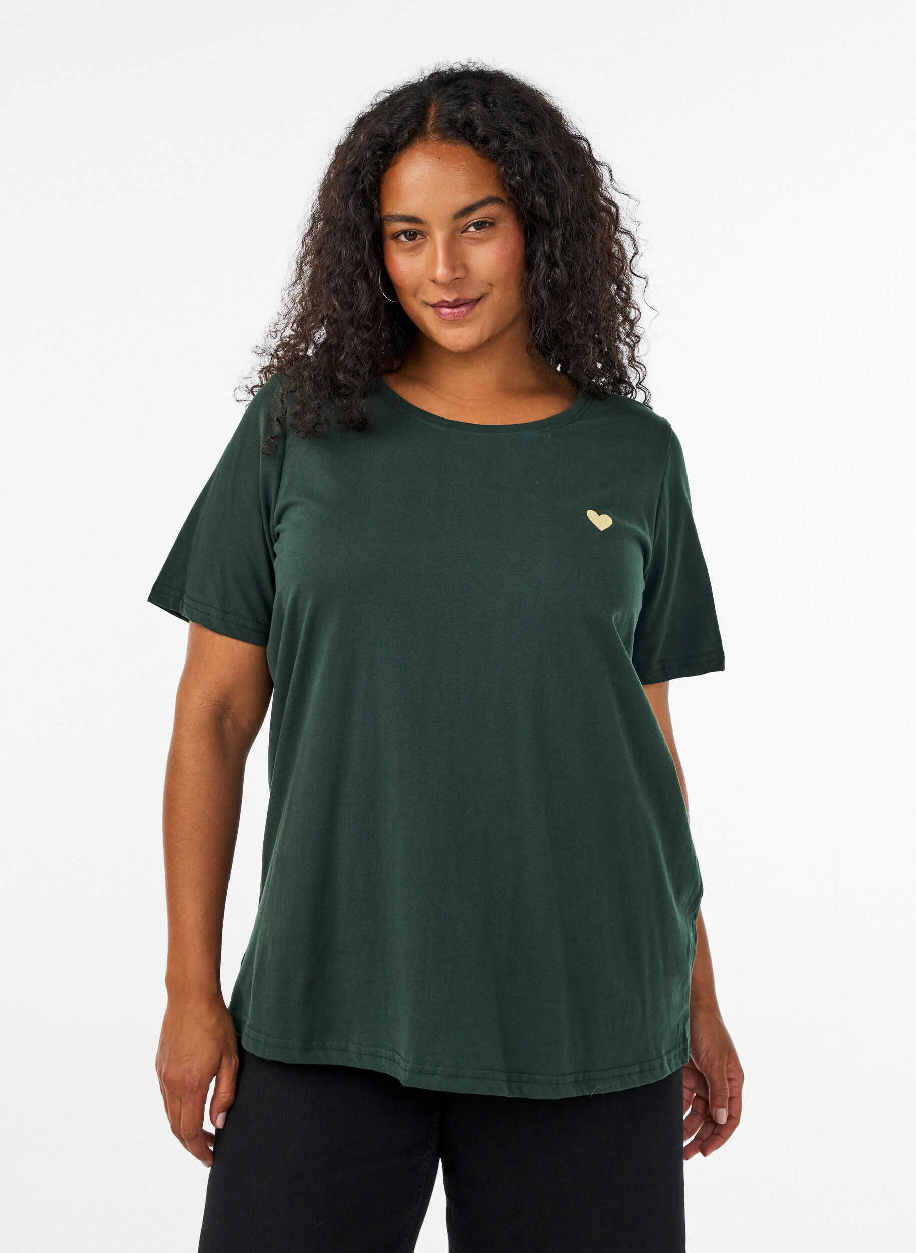 T-Shirt mit Print, Gr&uuml;n, Model