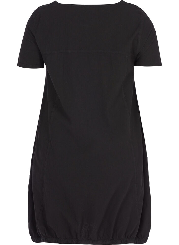 Kurzarm Kleid aus Baumwolle, Schwarz, Packshot image number 1