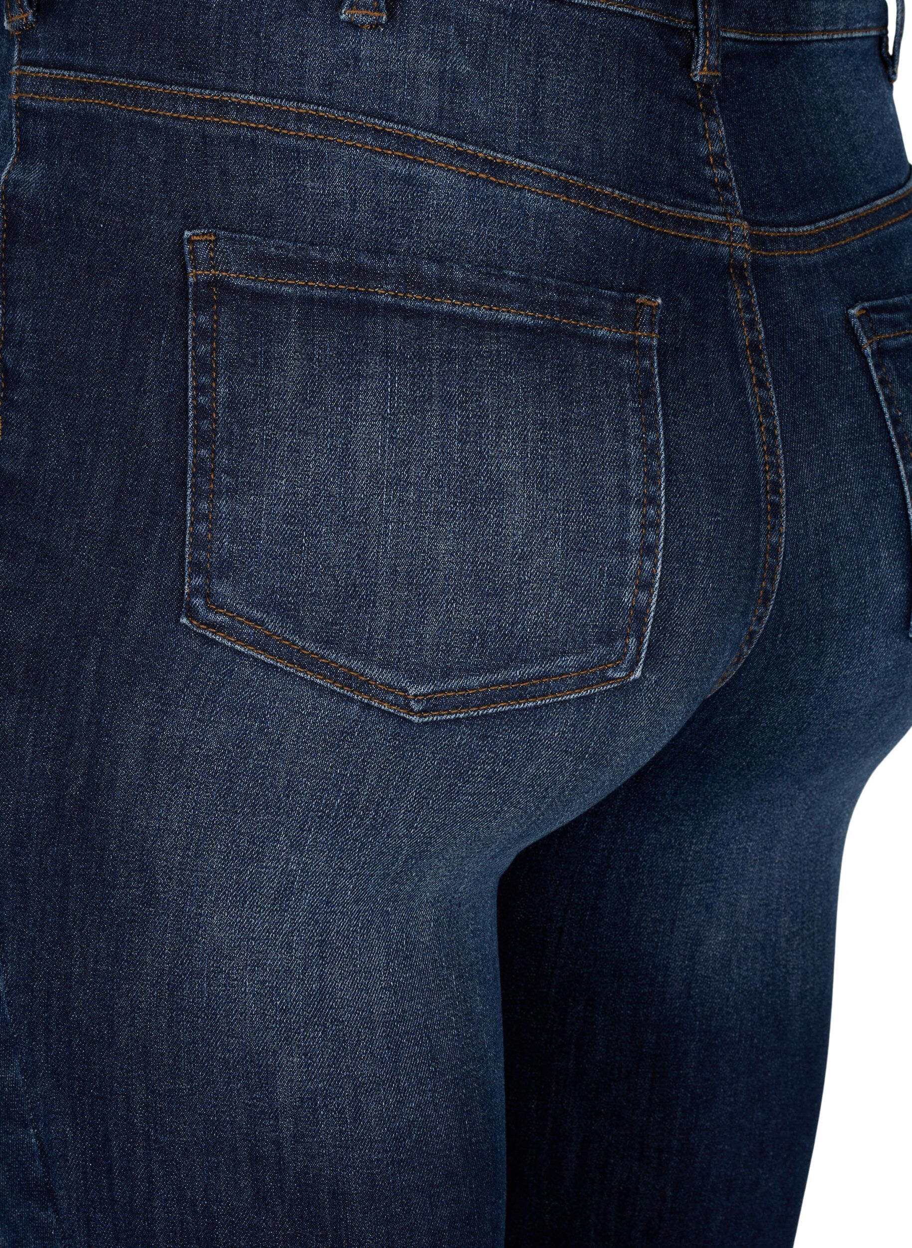 Zizzi Super Slim-Fit-Jeans mit hoher Taille, Dark Blue, Packshot image number 3