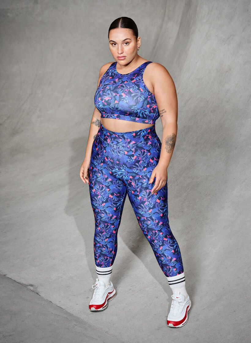 Bedruckter Sport-BH, Blue Leaf AOP, Image image number 0