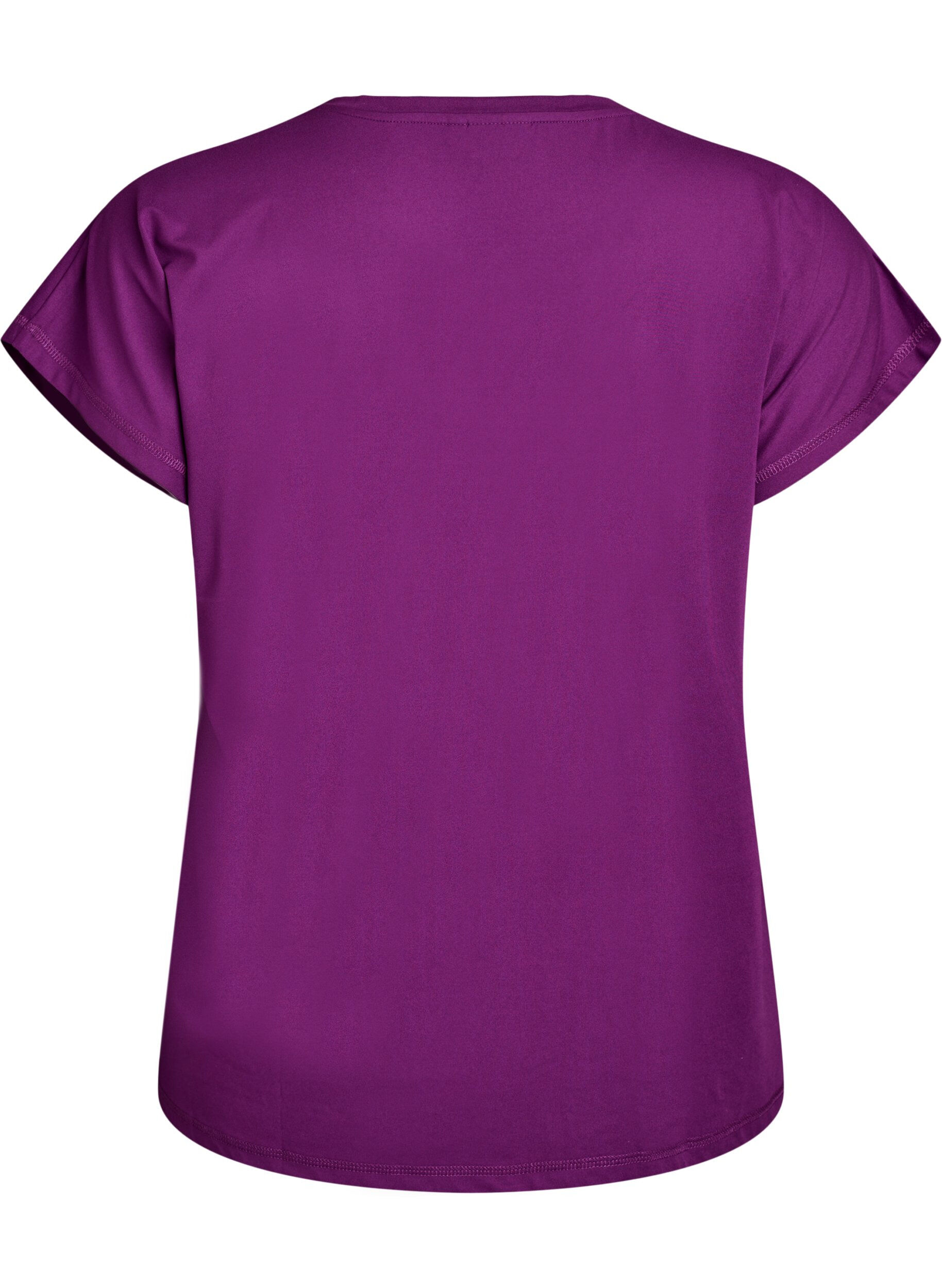 ZizziEinfarbiges Trainings-T-Shirt, Lila, Packshot image number 1