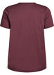 Basic-T-Shirt aus Baumwolle mit Schulterpolstern, Dunkles Bordeaux, Packshot image number 1