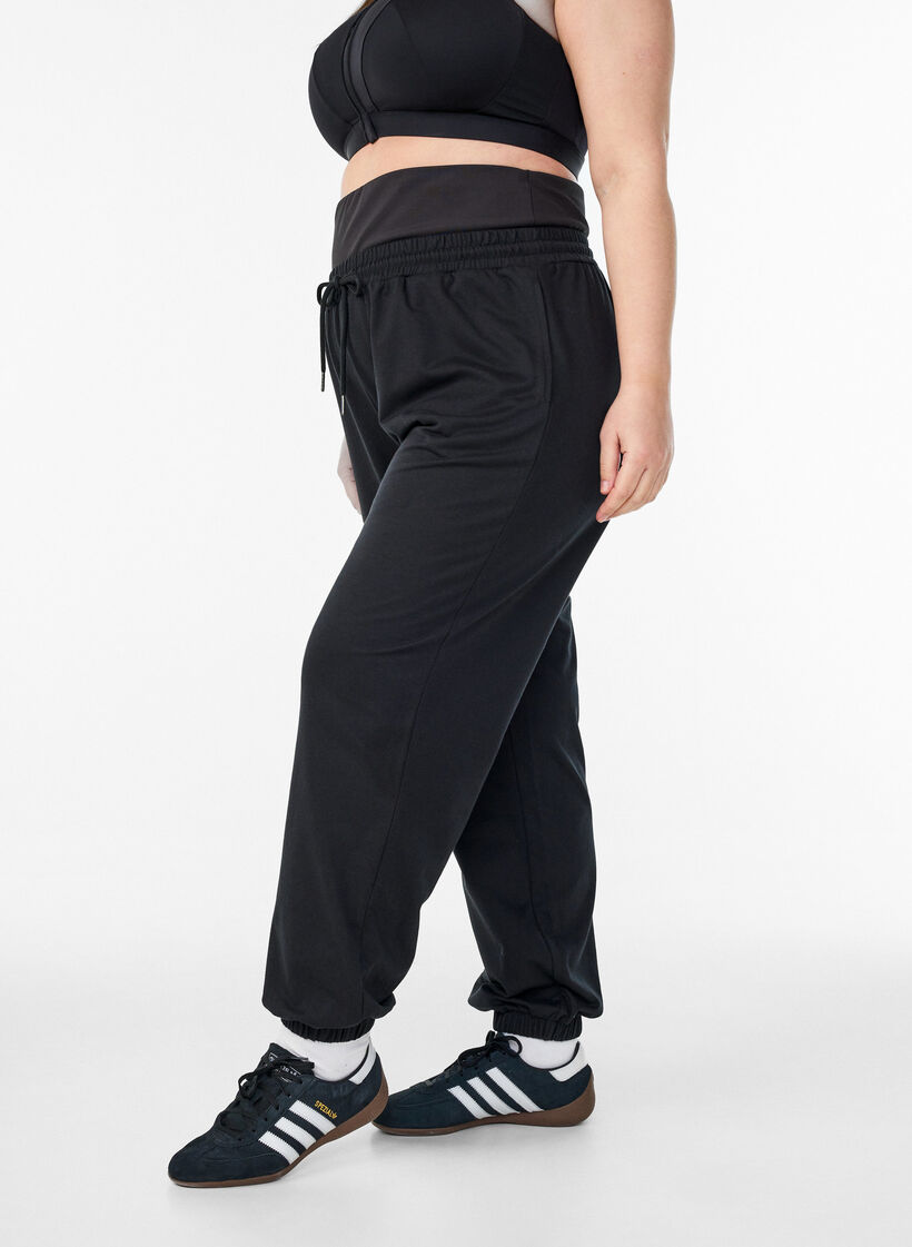 Sweatpants mit breitem Bund, Schwarz, Model image number 0