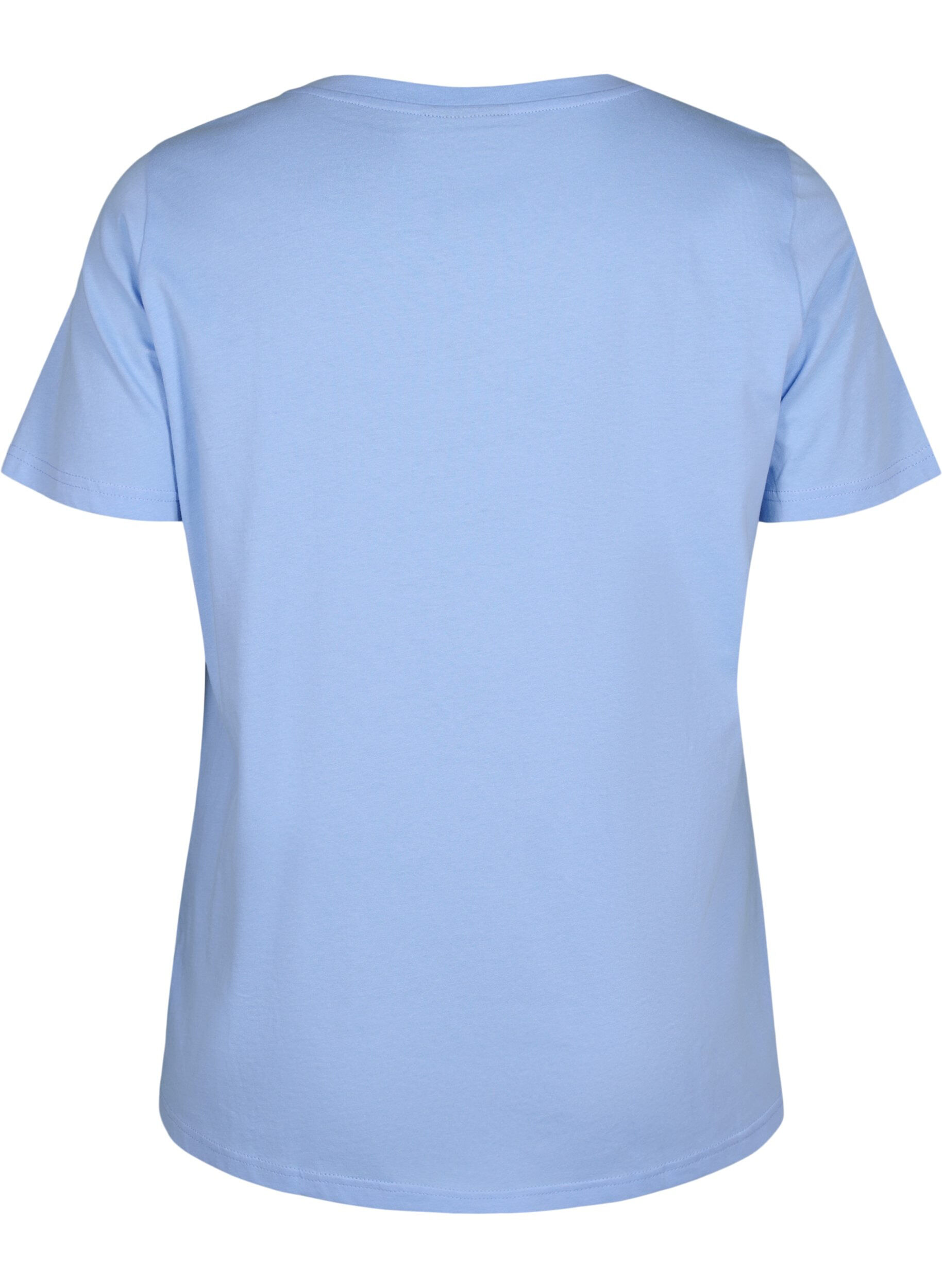 Zizzi Baumwoll-T-Shirt mit Textaufdruck, Serenity w. Paris, Packshot image number 1