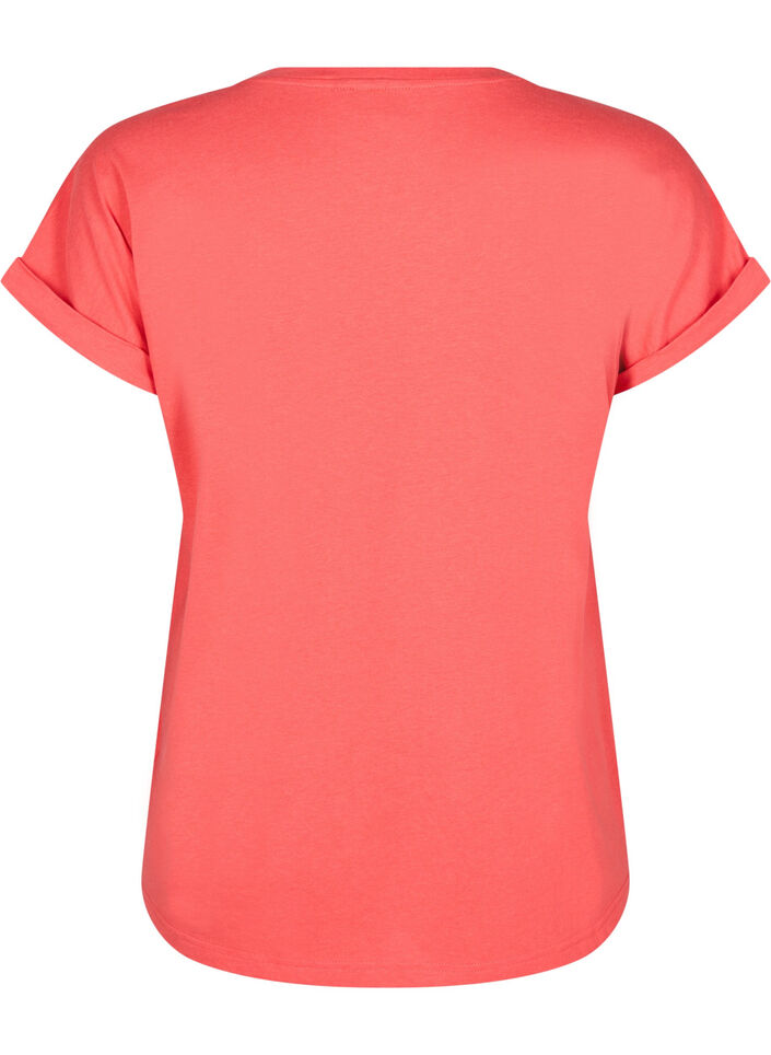 T-Shirt aus Baumwollmischung mit kurzen &Auml;rmeln, Rot, Packshot image number 1