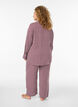 Lockere Nachthose mit Streifen und Herzen, Dunkles Bordeaux, Model image number 1