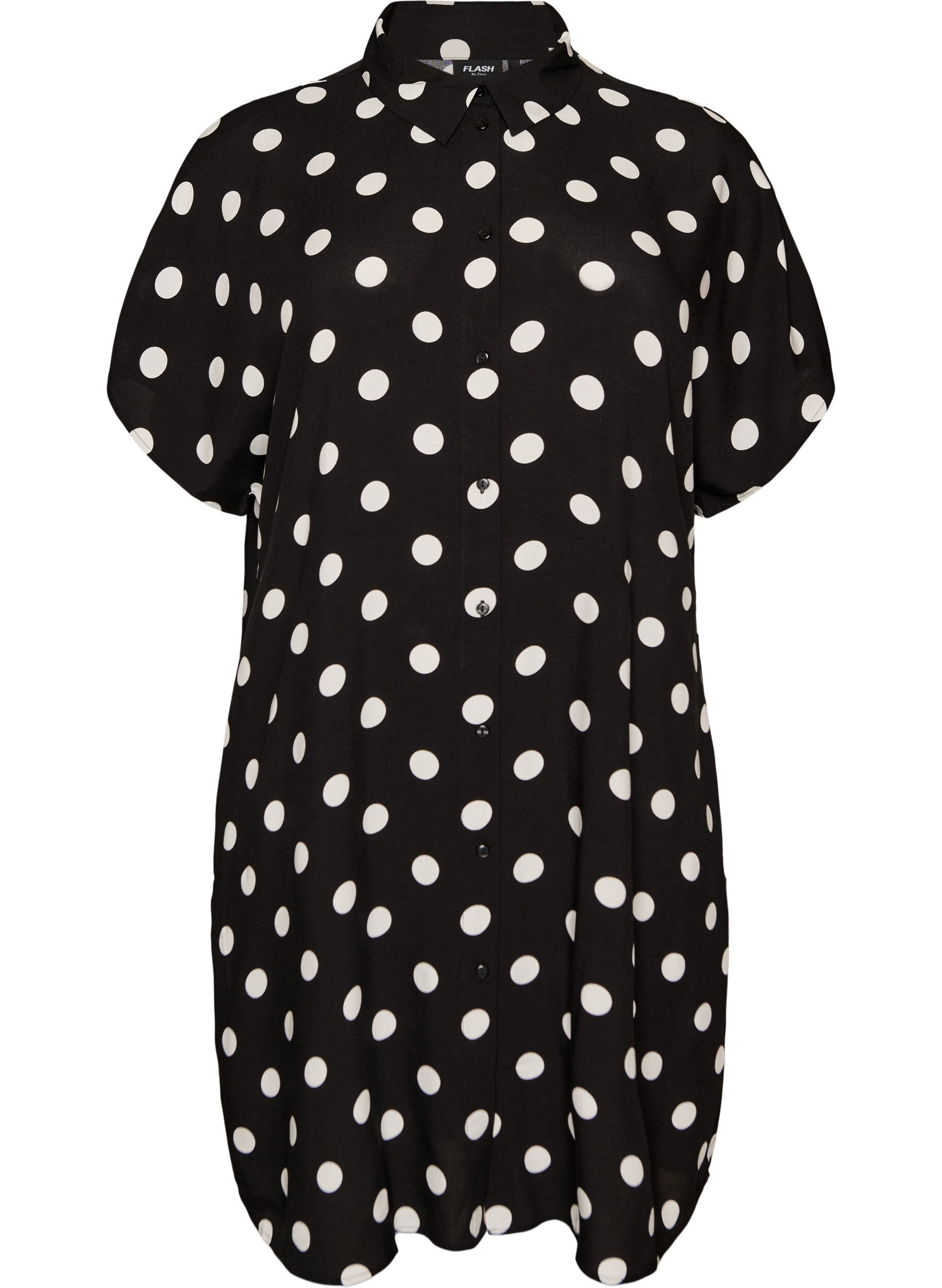 Zizzi Locker geschnittenes langes Hemd aus Viskose, Vanille, Packshot image number 0