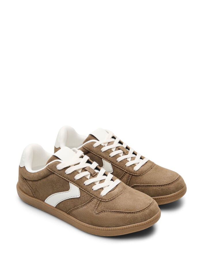 Sneaker aus Wildlederimitat, Braun, Packshot image number 1