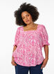 Viskose-Bluse mit Paisley-Print und eckigem Ausschnitt, Pink, Model image number 0